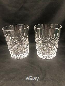 Set of Two Waterford Crystal Lismore Double Old Fashioned Glasses-Near Mint