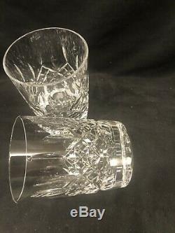 Set of Two Waterford Crystal Lismore Double Old Fashioned Glasses-Near Mint