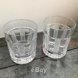 Set of Two William Yeoward Crystal Glass Rocks Glass / Double Old Fashioned