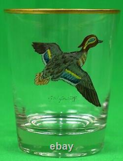 Set x 6 Hand-Painted Cyril Gorainoff Game Bird Double Old-Fashioned Glasses