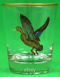 Set x 6 Hand-Painted Cyril Gorainoff Game Bird Double Old-Fashioned Glasses