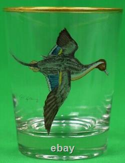 Set x 6 Hand-Painted Cyril Gorainoff Game Bird Double Old-Fashioned Glasses