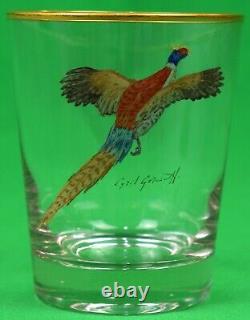 Set x 6 Hand-Painted Cyril Gorainoff Game Bird Double Old-Fashioned Glasses