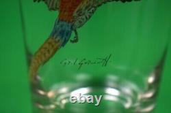 Set x 6 Hand-Painted Cyril Gorainoff Game Bird Double Old-Fashioned Glasses