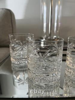 Shannon Tropica South Beach PalmTree Crystal Double Old Fashioned Glass SET 4