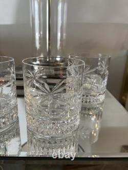 Shannon Tropica South Beach PalmTree Crystal Double Old Fashioned Glass SET 4