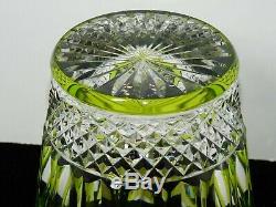 Signed St. Louis Crystal TOMMY CHARTREUSE Double Old Fashioned Glass EUC