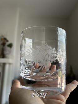 Simon Pearce Engraved Pine Ascutney Double Old Fashioned Set of 2 with Gift Box