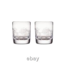 Simon Pearce Engraved Pine Ascutney Double Old Fashioned Set of 2 with Gift Box