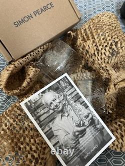 Simon Pearce Engraved Pine Ascutney Double Old Fashioned Set of 2 with Gift Box