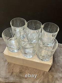 Six (6) Etched AT&T Pebble Beach Nat'l Pro-Am Golf Double Old Fashioned Glasses