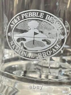 Six (6) Etched AT&T Pebble Beach Nat'l Pro-Am Golf Double Old Fashioned Glasses