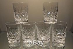 Six (6) Waterford Crystal Lismore 12 oz Double Old Fashioned Tumblers MINT