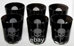 Skellington Skull And Crossbones Double Old Fashioned Glasses Set Of 6