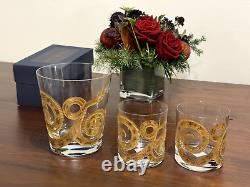 Snake Double Old Fashioned Glasses Gold Set of 2 by Artel