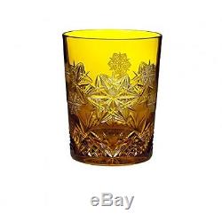 Snowflake Wishes Peace Double Old Fashioned Glass Color Amber, New, Free Shippi