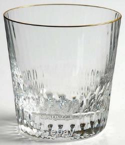 St Louis Apollo Gold Rim Double Old Fashioned Glass 4 inches tall
