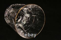 St Louis Crystal Cerdagne Clear Glass Gold Rim Double Old Fashioned Whiskey Cup