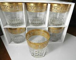 St Louis Crystal THISTLE Double Old Fashioned Glasses, Set of 6, Mint in Box
