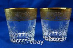 St Louis Thistle (2) Double Old Fashioned Crystal Glasses, 3 7/8 New With Tag