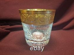 St. Louis Thistle Gold Encrusted Double Old Fashioned Glasses 4 tall A