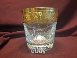 St. Louis Thistle Gold Encrusted Double Old Fashioned Glasses 4 tall A
