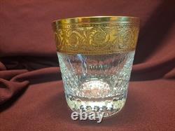 St. Louis Thistle Gold Encrusted Double Old Fashioned Glasses 4 tall A
