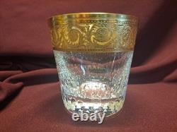 St. Louis Thistle Gold Encrusted Double Old Fashioned Glasses 4 tall A