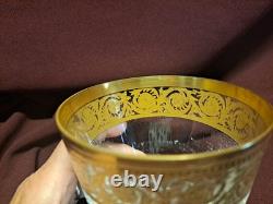 St. Louis Thistle Gold Encrusted Double Old Fashioned Glasses 4 tall A