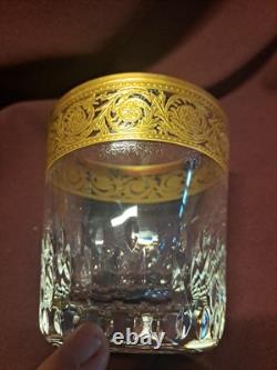 St. Louis Thistle Gold Encrusted Double Old Fashioned Glasses 4 tall A