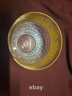 St. Louis Thistle Gold Encrusted Double Old Fashioned Glasses 4 tall A