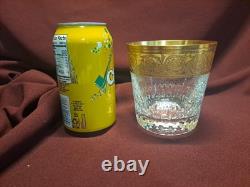 St. Louis Thistle Gold Encrusted Double Old Fashioned Glasses 4 tall A