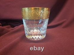 St. Louis Thistle Gold Encrusted Double Old Fashioned Glasses 4 tall A