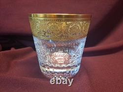St. Louis Thistle Gold Encrusted Double Old Fashioned Glasses 4 tall B