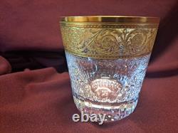 St. Louis Thistle Gold Encrusted Double Old Fashioned Glasses 4 tall B
