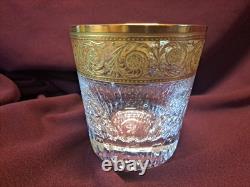 St. Louis Thistle Gold Encrusted Double Old Fashioned Glasses 4 tall B