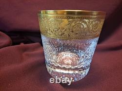 St. Louis Thistle Gold Encrusted Double Old Fashioned Glasses 4 tall B