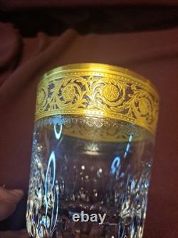 St. Louis Thistle Gold Encrusted Double Old Fashioned Glasses 4 tall B