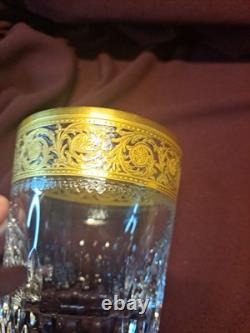 St. Louis Thistle Gold Encrusted Double Old Fashioned Glasses 4 tall B