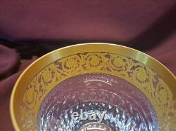 St. Louis Thistle Gold Encrusted Double Old Fashioned Glasses 4 tall B