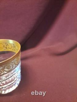 St. Louis Thistle Gold Encrusted Double Old Fashioned Glasses 4 tall B