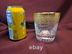 St. Louis Thistle Gold Encrusted Double Old Fashioned Glasses 4 tall B