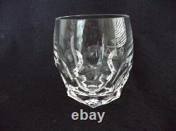 Steuben crystal signed PAIR double old fashioned tumblers etch scales of justice