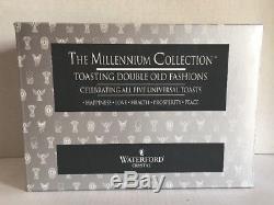 Stunning Waterford Crystal Pair Millennium 5 Toast Double Old Fashioned Glasses