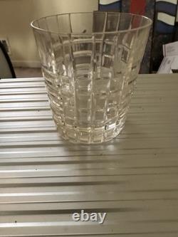 TIFFANY & Co 3-5/8 PLAID DOUBLE OLD FASHIONED WHISKEY TUMBLER GLASS