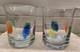 TWO (2) Burchetta Dansk Double Old-Fashioned Glasses Multi Color Leaves NEW TAGS