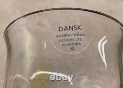 TWO (2) Burchetta Dansk Double Old-Fashioned Glasses Multi Color Leaves NEW TAGS