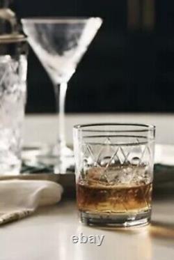 The Met X Anthropologie Double Old Fashioned Glasses Clear NEW