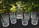 Tiffany And Co Plaid DECANTER with 8 Plaid Double Old Fashioned Crystal Glasses