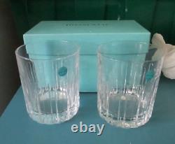 Tiffany & Co Atlas Pair Of Double Old Fashioned Glasses Dof New In Box Nos